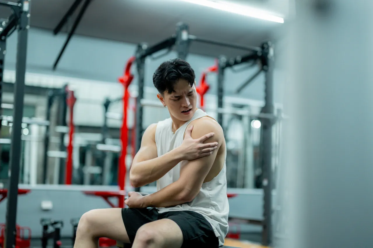 Man with shoulder pain