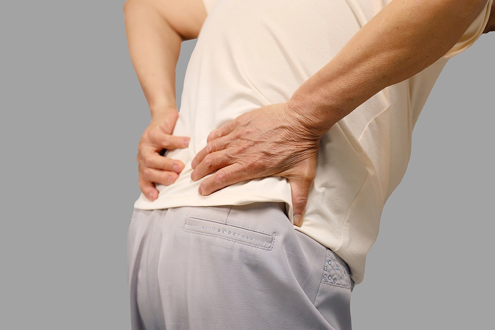 An elderly man with hip arthritis 